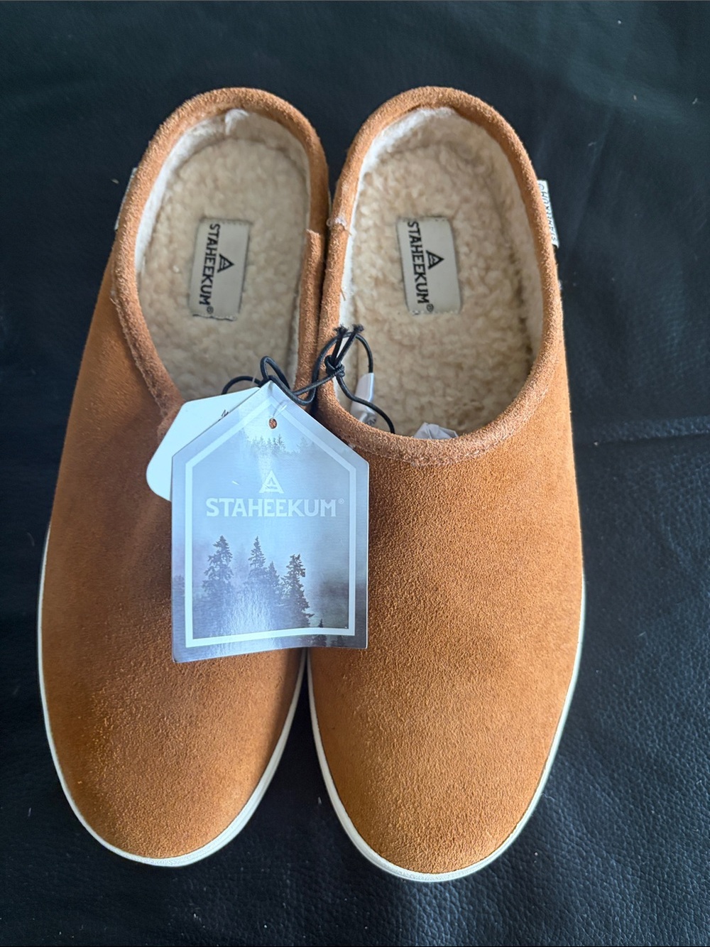 STAHEEKUM Women's Slip-On Suede-Look Loafers - Brown